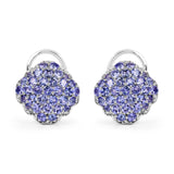 3.14 Carat Genuine Tanzanite .925 Sterling Silver Earrings