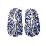 1.79 Carat Genuine Tanzanite .925 Sterling Silver Earrings