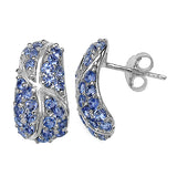 1.79 Carat Genuine Tanzanite .925 Sterling Silver Earrings