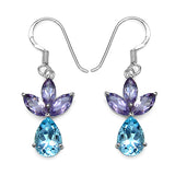 6.90 ct.. t.w. Blue Topaz and Amethyst Earrings in Sterling Silver