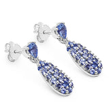 1.79 ct Genuine Tanzanite .925 Sterling Silver Earrings
