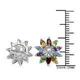 1.80 Carat Genuine Multi Stone .925 Sterling Silver Earrings