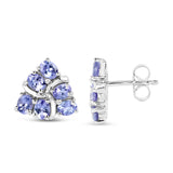 2.04 ct. Genuine Tanzanite .925 Sterling Silver EarRing for womens
