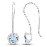 2.96 ct Genuine Blue Topaz .925 Sterling Silver Earrings
