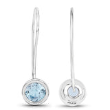 2.96 ct Genuine Blue Topaz .925 Sterling Silver Earrings