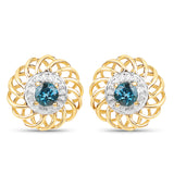 14K Yellow Gold Plated 0.64 Carat Genuine London Blue Topaz .925 Sterling Silver Earrings