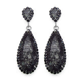 22.70 Carat Genuine Black Rutile & Black Spinel .925 Sterling Silver Earrings