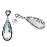 20.40 ct.. t.w. Crystal Quartz and Black Spinel Earrings in Sterling Silver