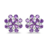 3.80 Carat Genuine Amethyst .925 Sterling Silver Earrings