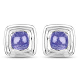 4.74 Carat Genuine Tanzanite .925 Sterling Silver Earrings
