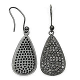 2.18 Carat Genuine Black Diamond .925 Sterling Silver Earrings