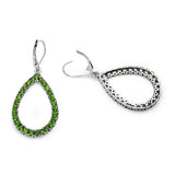 3.78 Carat Genuine Chrome Diopside .925 Sterling Silver Earrings
