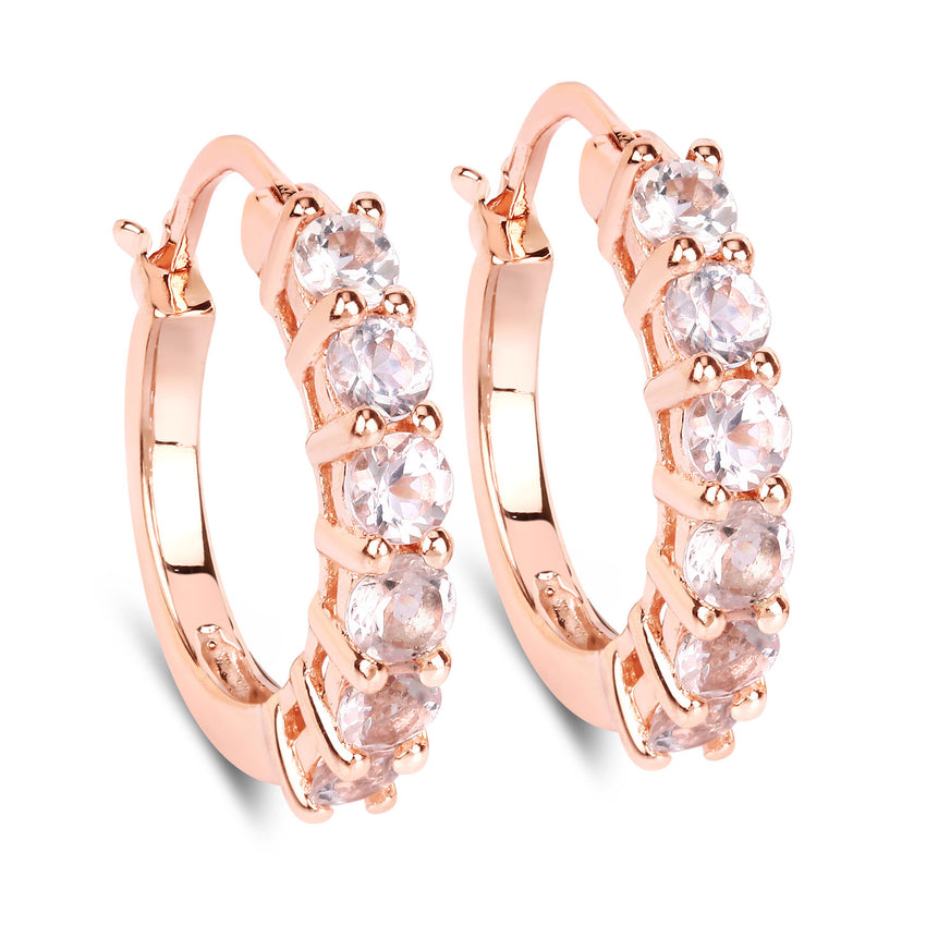 1.08 Carat Genuine Morganite .925 Sterling Silver Earrings