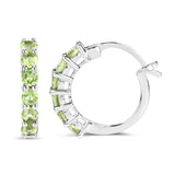 1.20 Carat Genuine Peridot .925 Sterling Silver Earrings