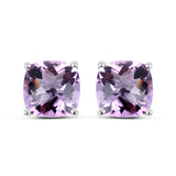 7.16 Carat Genuine Pink Amethyst Sterling Silver Earrings