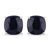 7.80 Carat Dyed Sapphire .925 Sterling Silver Earrings