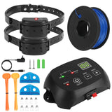 Dog Fence System Pet Containment System with 100 Adjustable Levels 2 Receivers IPX7 Waterproof Rechargeable Underground Fence for Small Medium Large D