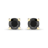 0.66 Carat Genuine Black Diamond .925 Sterling Silver Earrings