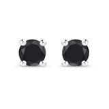 0.25 Carat Genuine Blue Diamond .925 Sterling Silver Earrings