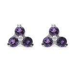 0.45 Carat Genuine Amethyst .925 Sterling Silver Earrings