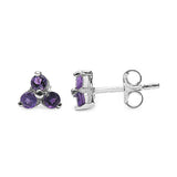 0.45 Carat Genuine Amethyst .925 Sterling Silver Earrings