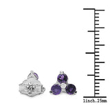 0.45 Carat Genuine Amethyst .925 Sterling Silver Earrings