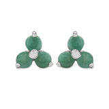 0.54 Carat Genuine Emerald .925 Sterling Silver Earrings