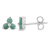 0.54 Carat Genuine Emerald .925 Sterling Silver Earrings