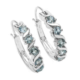 1.20 ct Genuine Blue Topaz .925 Sterling Silver Earrings for women