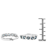 1.20 ct Genuine Blue Topaz .925 Sterling Silver Earrings for women