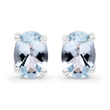1.50 Carat Genuine Aquamarine .925 Sterling Silver Earrings