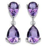 4.90 Carat Genuine Amethyst Sterling Silver Earrings