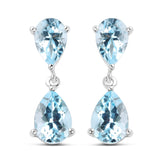 6.40 Carat Genuine Blue Topaz .925 Sterling Silver Earrings