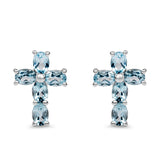 2.00 Carat Genuine Blue Topaz .925 Sterling Silver Earrings