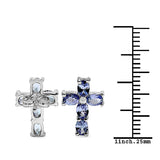 1.70 Carat Genuine Tanzanite .925 Sterling Silver Earrings
