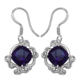 5.60 Carat Genuine Amethyst .925 Sterling Silver Earrings