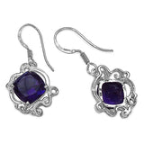 5.60 Carat Genuine Amethyst .925 Sterling Silver Earrings