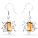 5.95 Carat Genuine Citrine .925 Sterling Silver Earrings