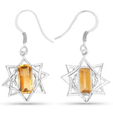 5.95 Carat Genuine Citrine .925 Sterling Silver Earrings