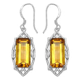 11.20 Carat Genuine Citrine Sterling Silver Earrings