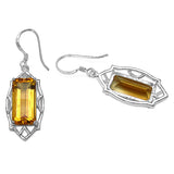 11.20 Carat Genuine Citrine Sterling Silver Earrings