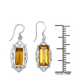 11.20 Carat Genuine Citrine Sterling Silver Earrings