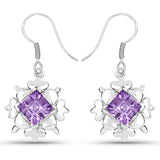 4.97 Carat Genuine Amethyst .925 Sterling Silver Earrings