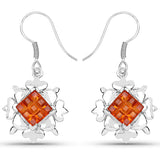 5.00 Carat Genuine Citrine .925 Sterling Silver Earrings