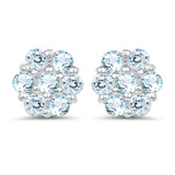 1.68 carat Genuine Blue Topaz .925 Sterling Silver Earrings