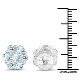 1.68 carat Genuine Blue Topaz .925 Sterling Silver Earrings