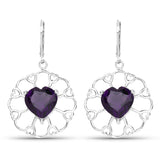8.20 Carat Genuine Amethyst .925 Sterling Silver Earrings