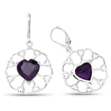 8.20 Carat Genuine Amethyst .925 Sterling Silver Earrings