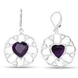 8.20 Carat Genuine Amethyst .925 Sterling Silver Earrings