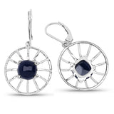 8.92 Carat Genuine Blue Sapphire .925 Sterling Silver Earrings